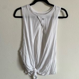 white open-back tank top